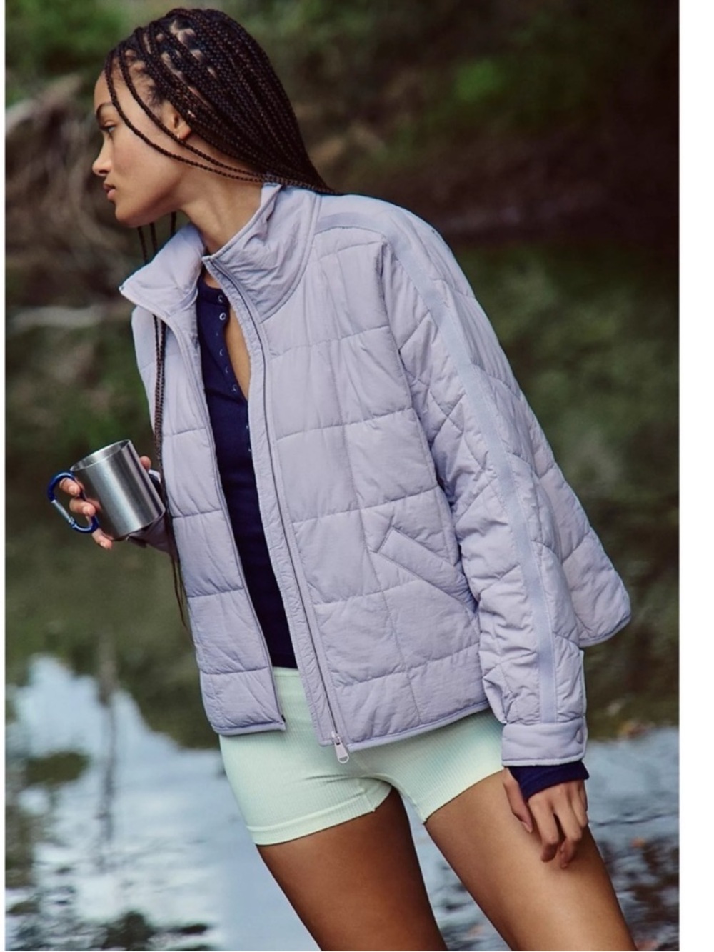 Free People Pippa Packable Puffer Jacket Lilac Purple FP Movement Small